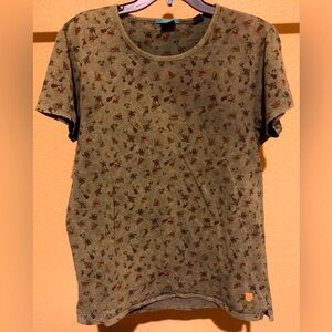 Scotch & Soda Tshirt Tee Men Hawaii Print Palms Guitar Green